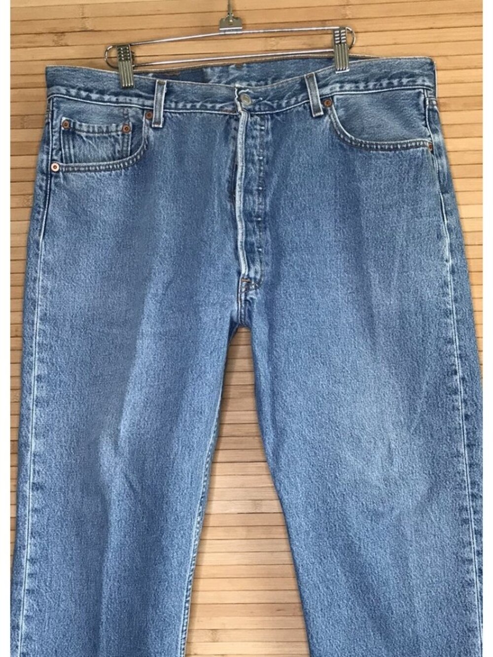 Vintage Levi 501 Jeans 40x30 act 36x29 2000 Y2K Button Fly Light Wash Levis VTG - Picture 3 of 10